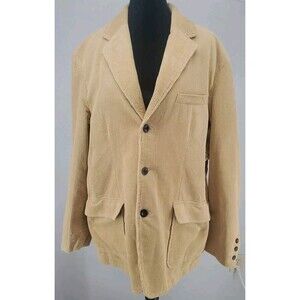 Men's St John's Bay Corduroy Everyday Blazer Tan Size Large NWT 100% Cotton